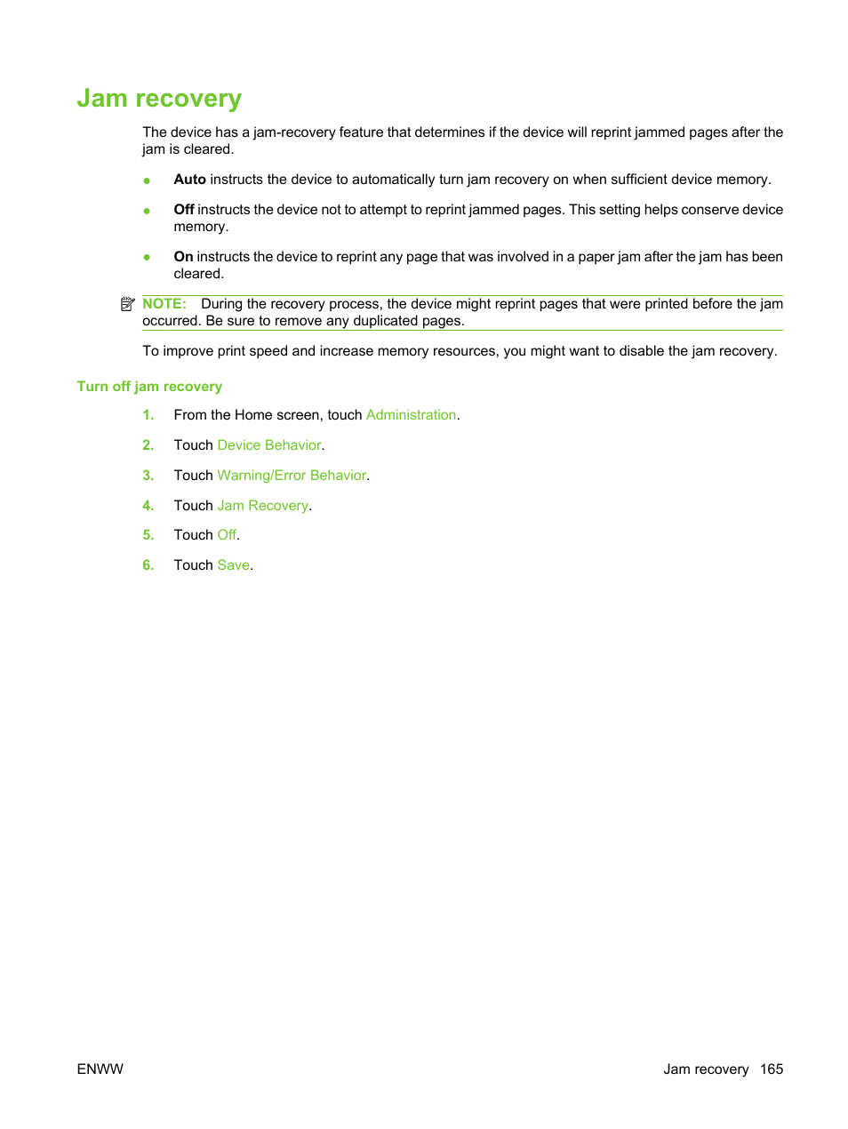 Jam recovery | HP LaserJet M3027 Multifunction Printer series User Manual | Page 177 / 270