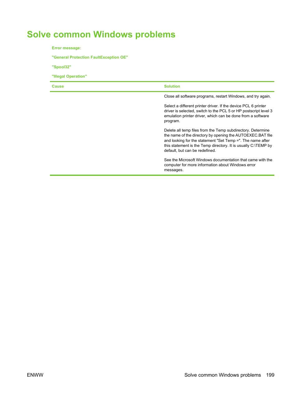 Solve common windows problems | HP LaserJet M3027 Multifunction Printer series User Manual | Page 211 / 270