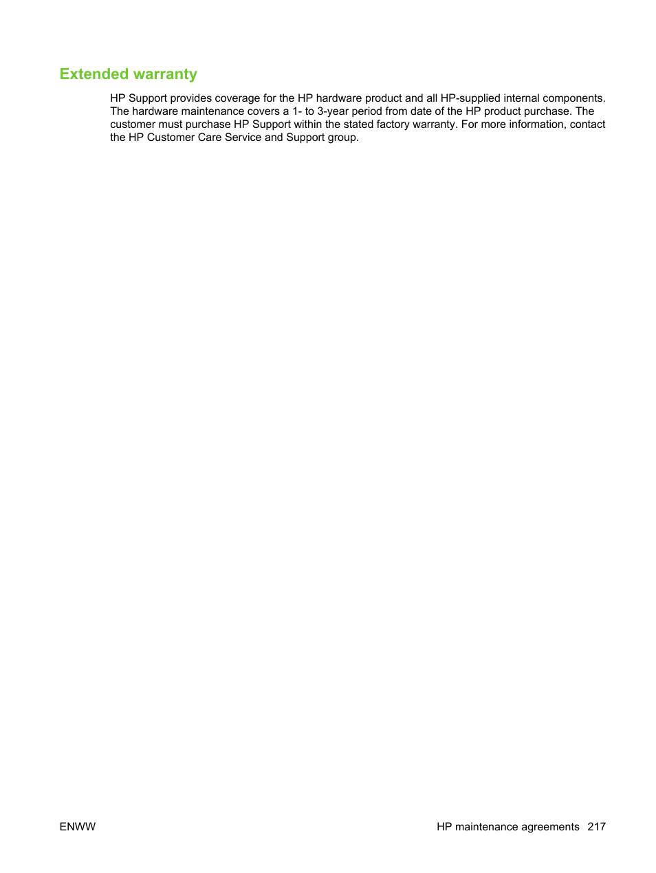 Extended warranty | HP LaserJet M3027 Multifunction Printer series User Manual | Page 229 / 270
