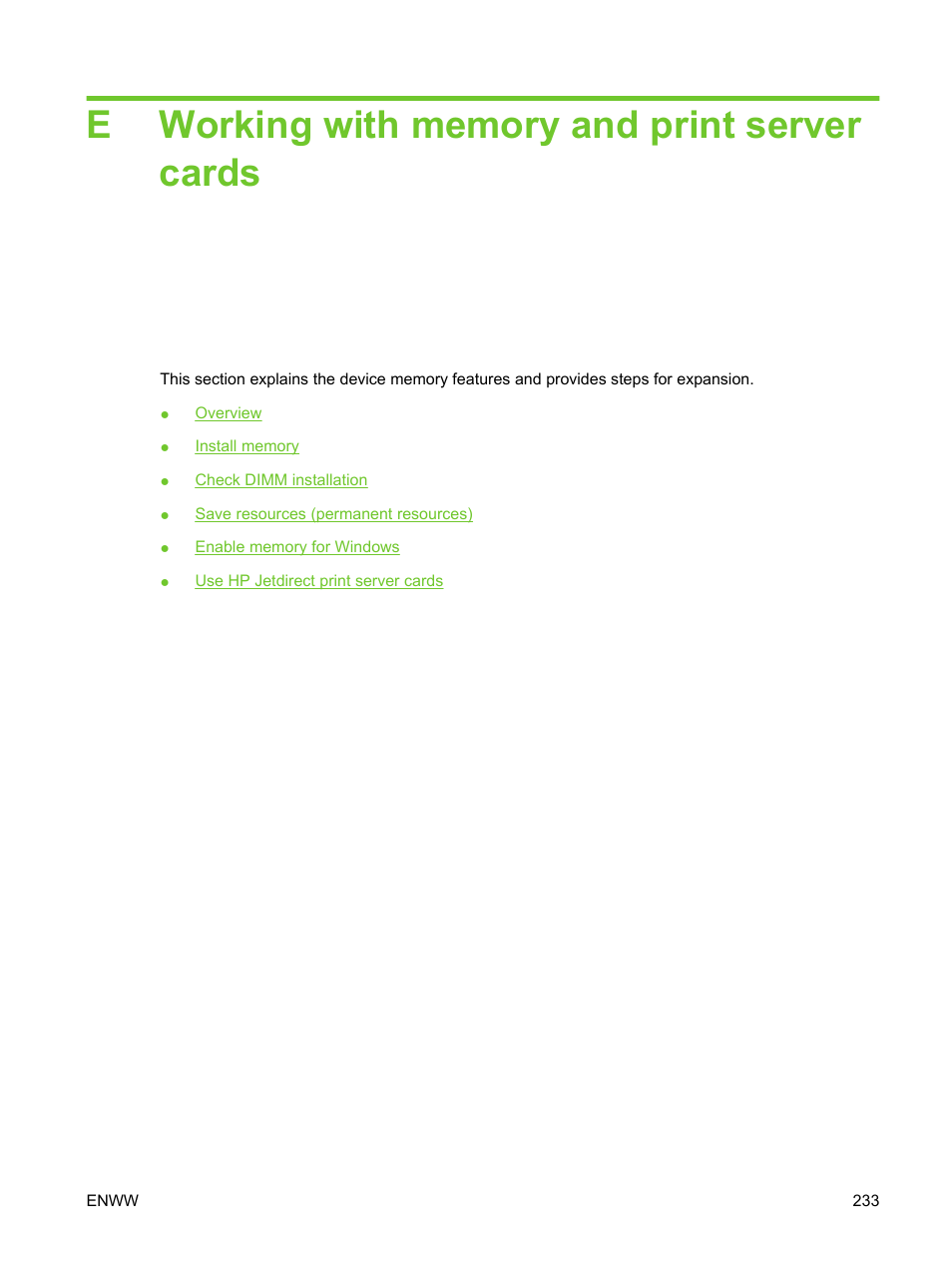 Working with memory and print server cards | HP LaserJet M3027 Multifunction Printer series User Manual | Page 245 / 270