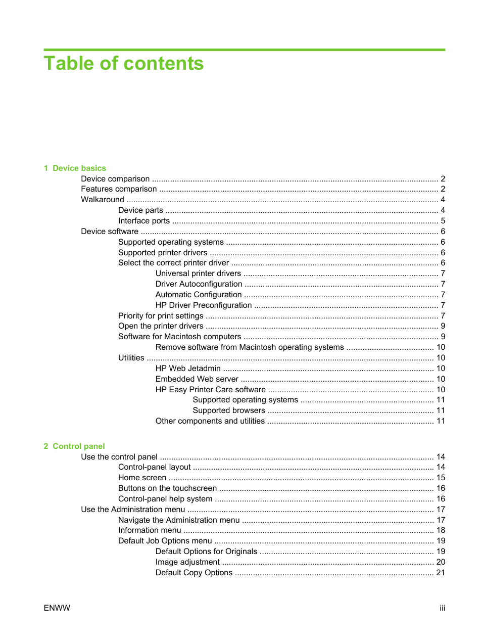 HP LaserJet M3027 Multifunction Printer series User Manual | Page 5 / 270