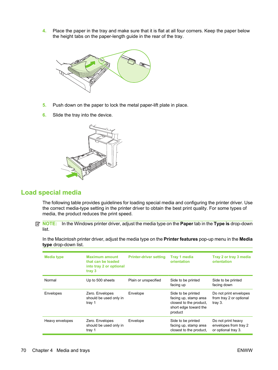 Load special media | HP LaserJet M3027 Multifunction Printer series User Manual | Page 82 / 270