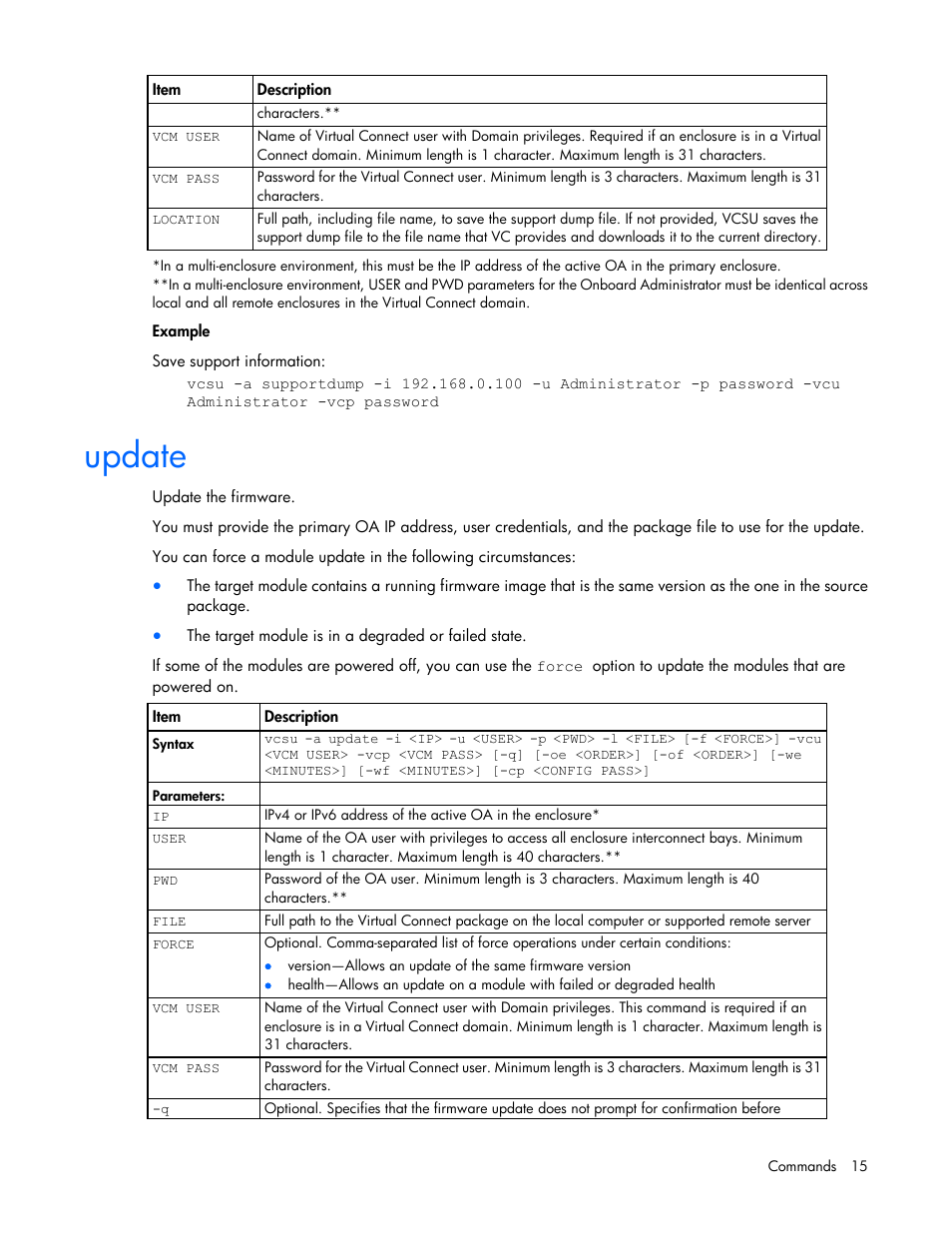 Update | HP Virtual Connect 8Gb 20-port Fibre Channel Module for c-Class BladeSystem User Manual | Page 15 / 31