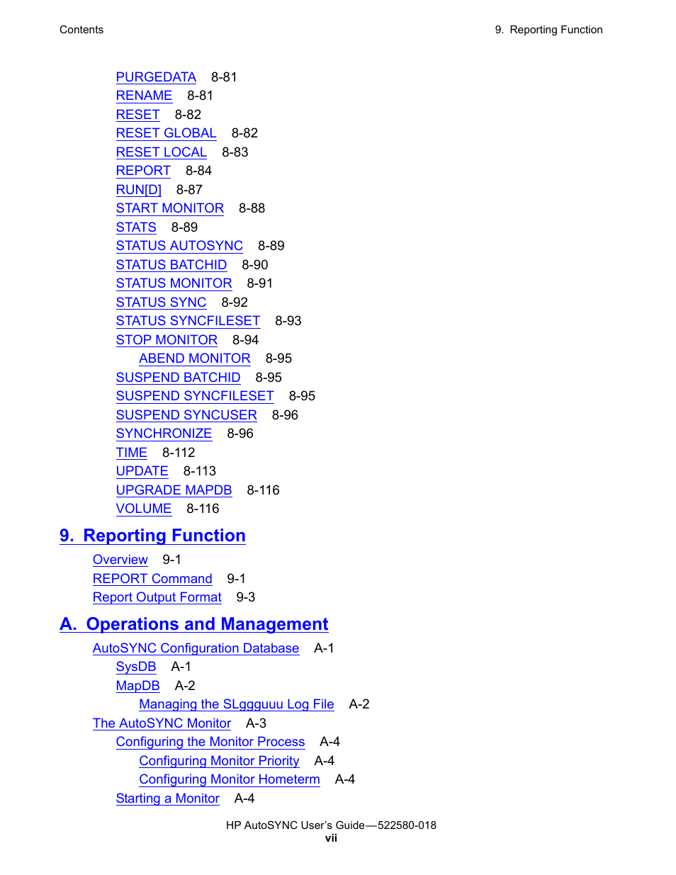 Reporting function, A. operations and management | HP Integrity NonStop J-Series User Manual | Page 11 / 266