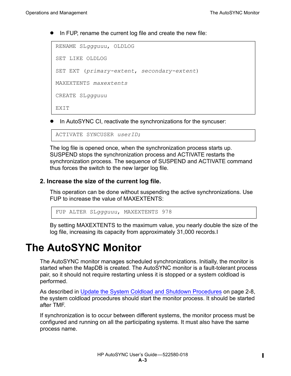 The autosync monitor | HP Integrity NonStop J-Series User Manual | Page 219 / 266