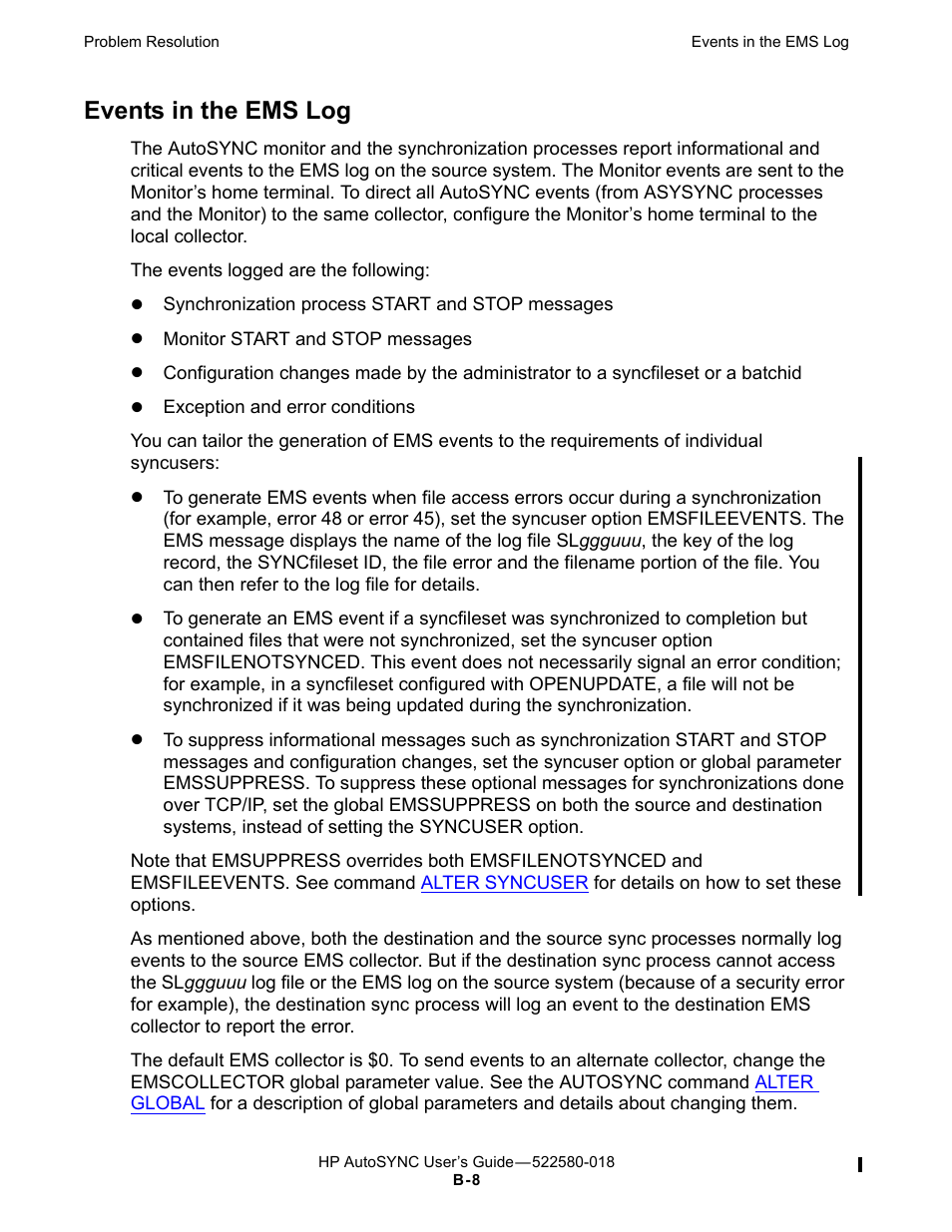 Events in the ems log | HP Integrity NonStop J-Series User Manual | Page 242 / 266