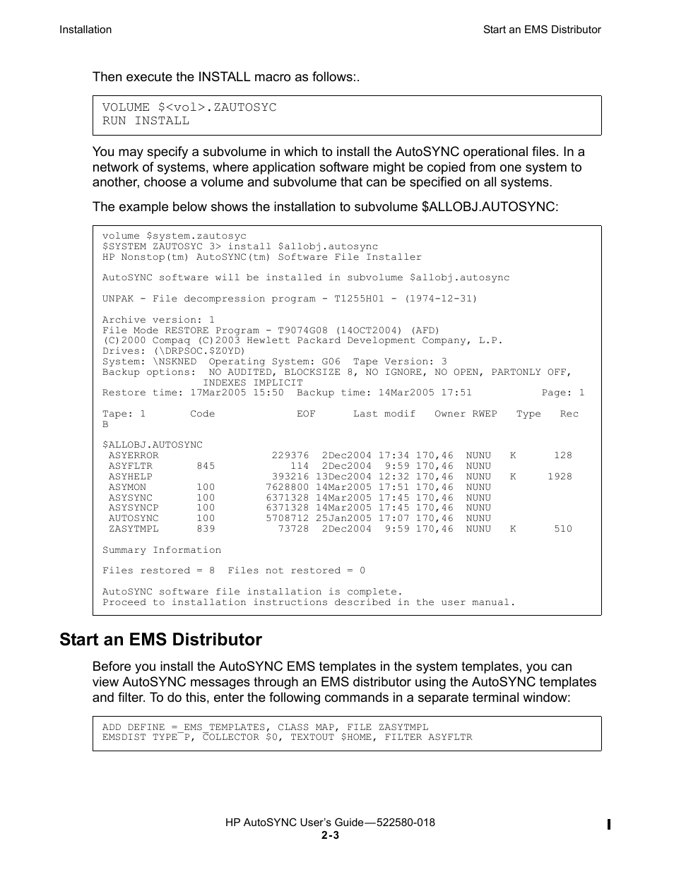 Start an ems distributor | HP Integrity NonStop J-Series User Manual | Page 31 / 266