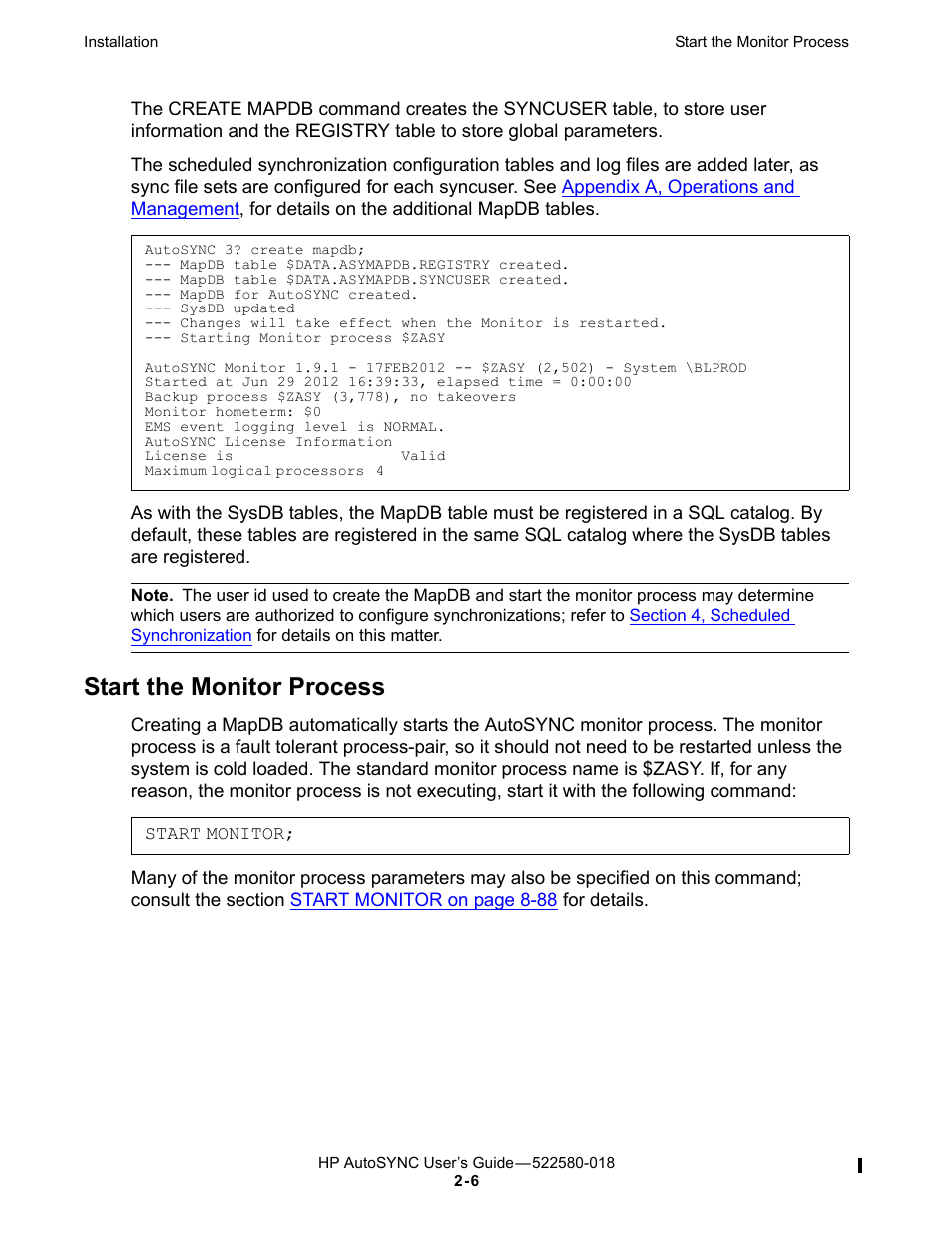 Start the monitor process | HP Integrity NonStop J-Series User Manual | Page 34 / 266