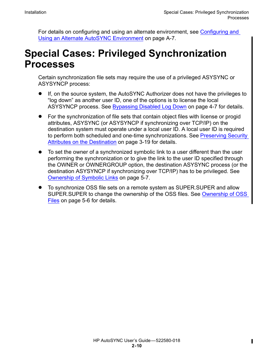 Ss as a privileged process. see, Special cases, Privileged synchronization processes | Special cases: privileged synchronization, Processes | HP Integrity NonStop J-Series User Manual | Page 38 / 266