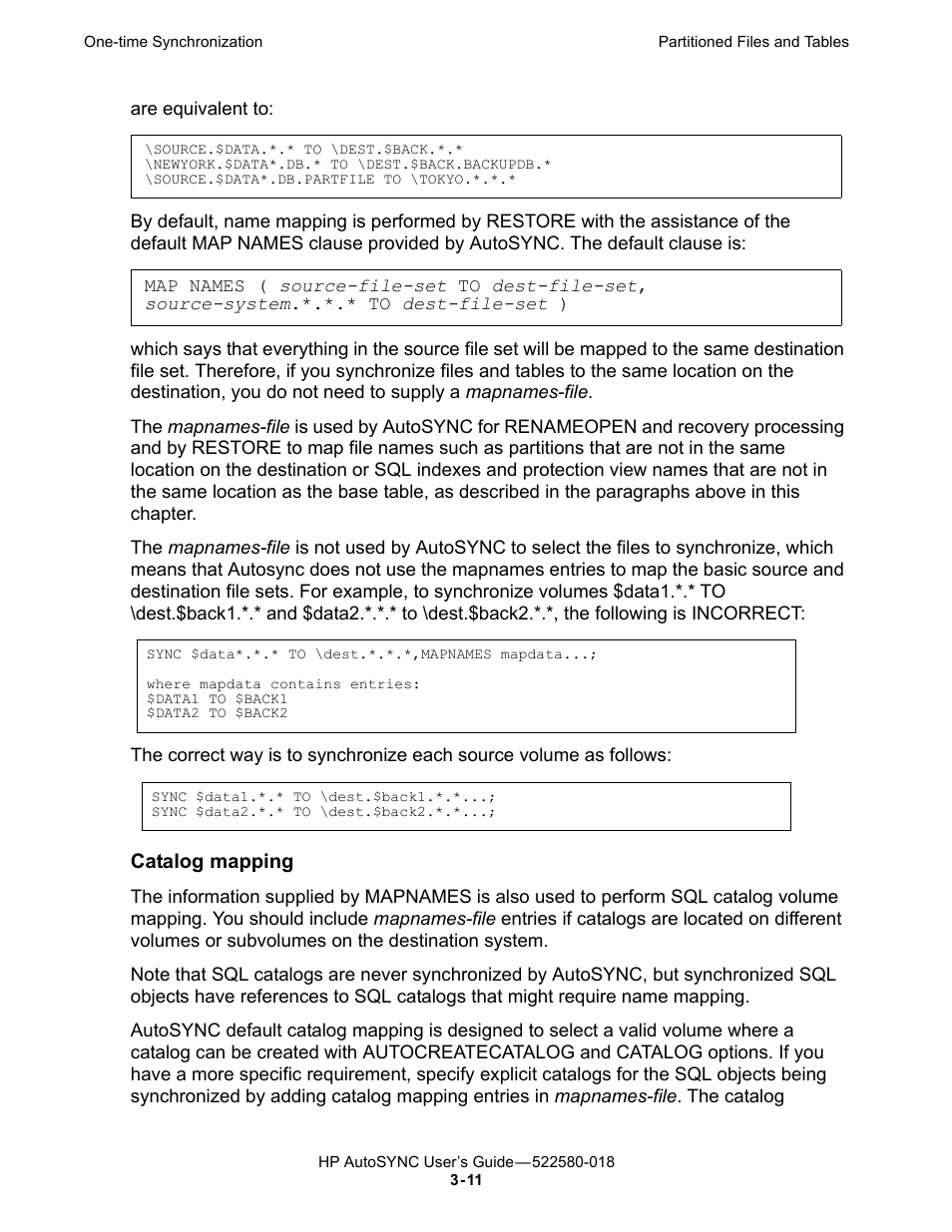 Catalog mapping | HP Integrity NonStop J-Series User Manual | Page 49 / 266