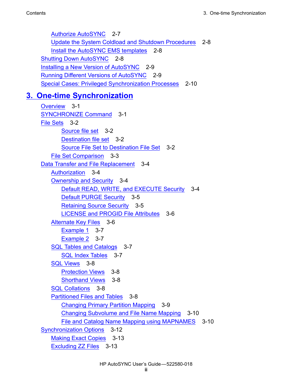 One-time synchronization | HP Integrity NonStop J-Series User Manual | Page 6 / 266
