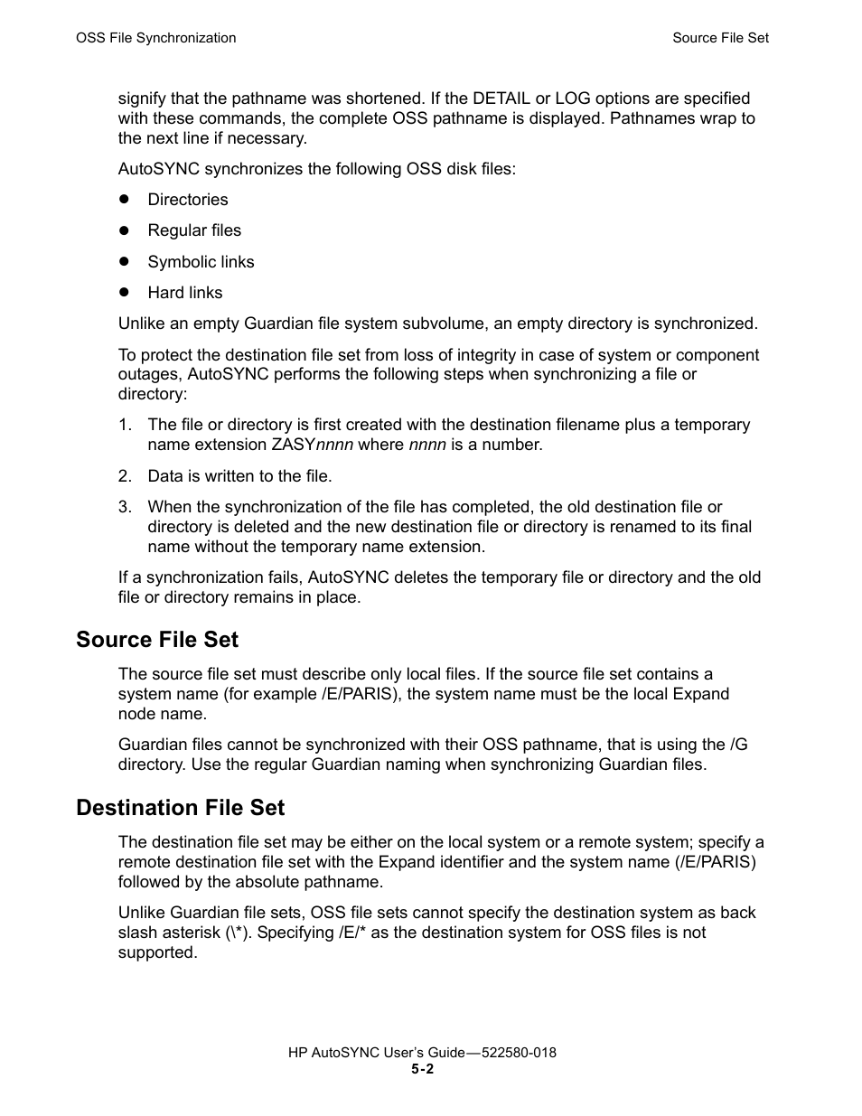 Source file set, Destination file set | HP Integrity NonStop J-Series User Manual | Page 72 / 266
