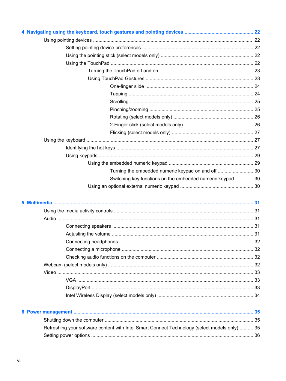 HP EliteBook 850 G1 Notebook PC User Manual | Page 6 / 106