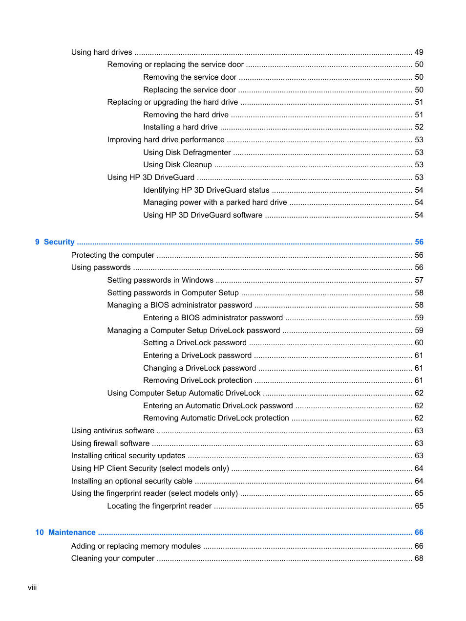 HP EliteBook 850 G1 Notebook PC User Manual | Page 8 / 106