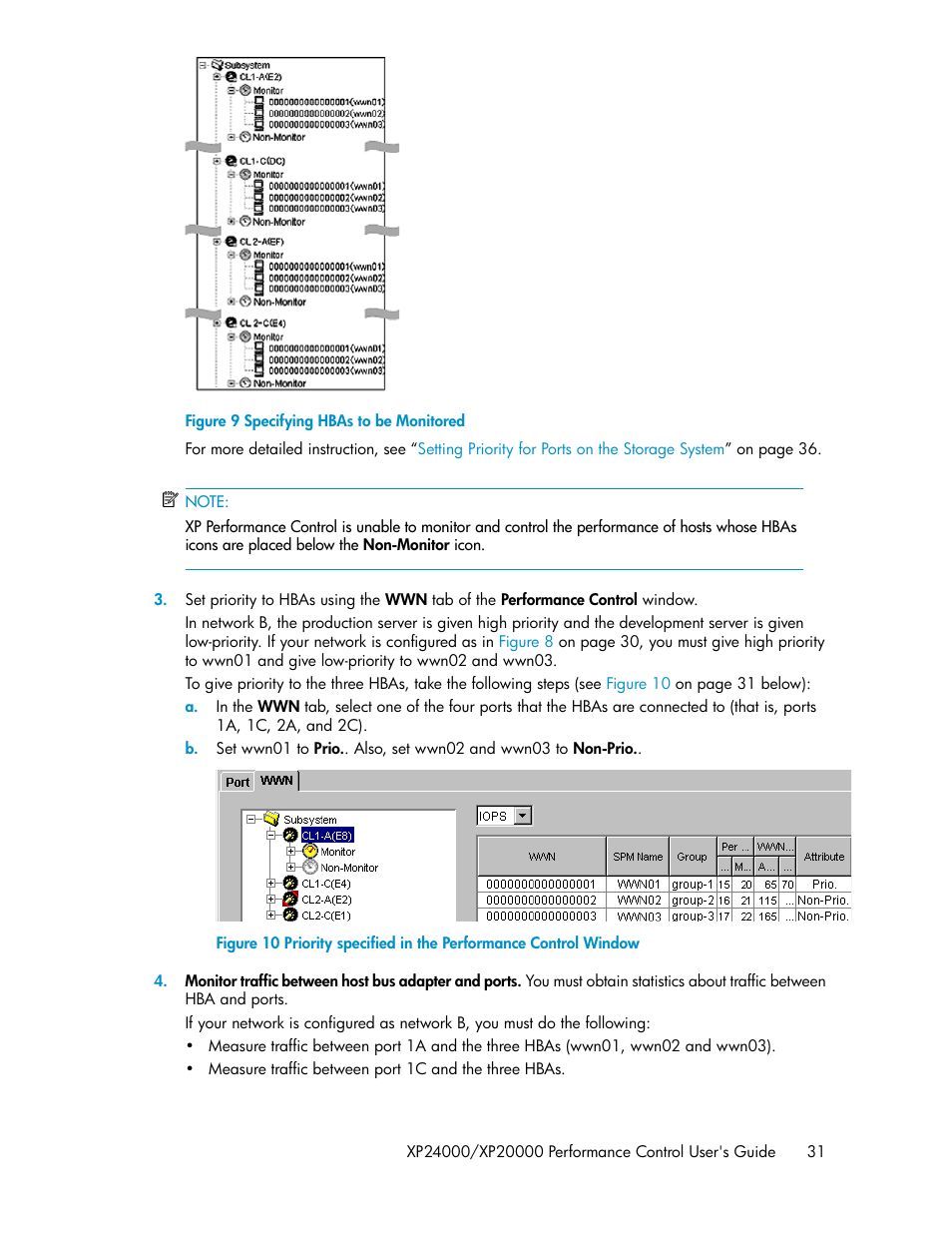 Specifying hbas to be monitored, N in, Figure 9 | HP XP Array Manager Software User Manual | Page 31 / 58