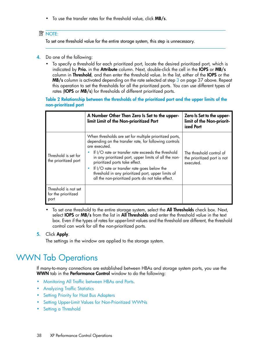 Wwn tab operations | HP XP Array Manager Software User Manual | Page 38 / 58