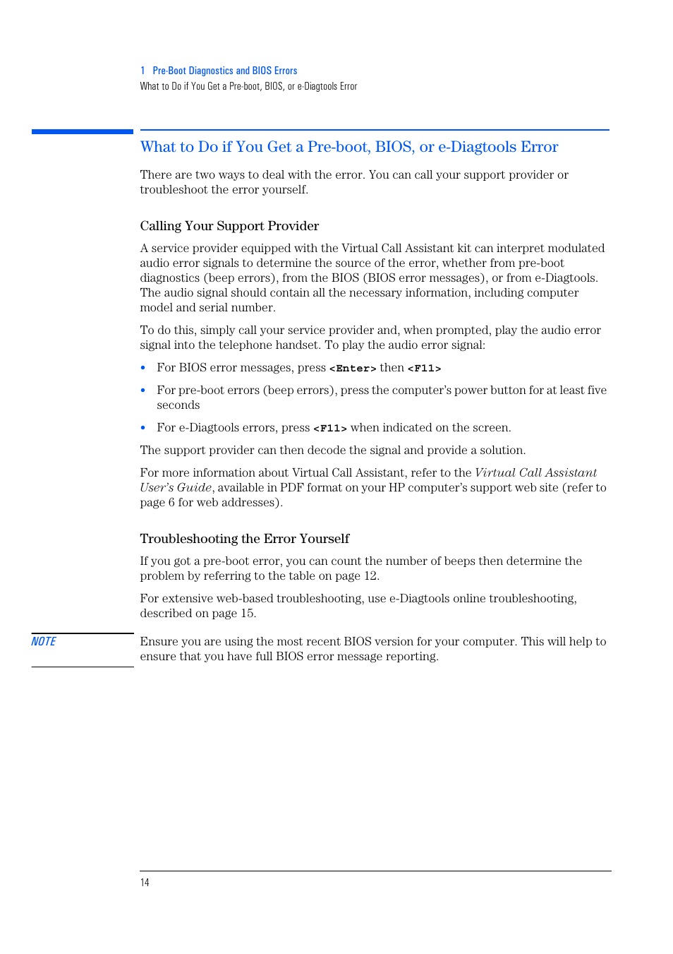 Calling your support provider, Troubleshooting the error yourself | HP e-PC c10s10 User Manual | Page 14 / 82