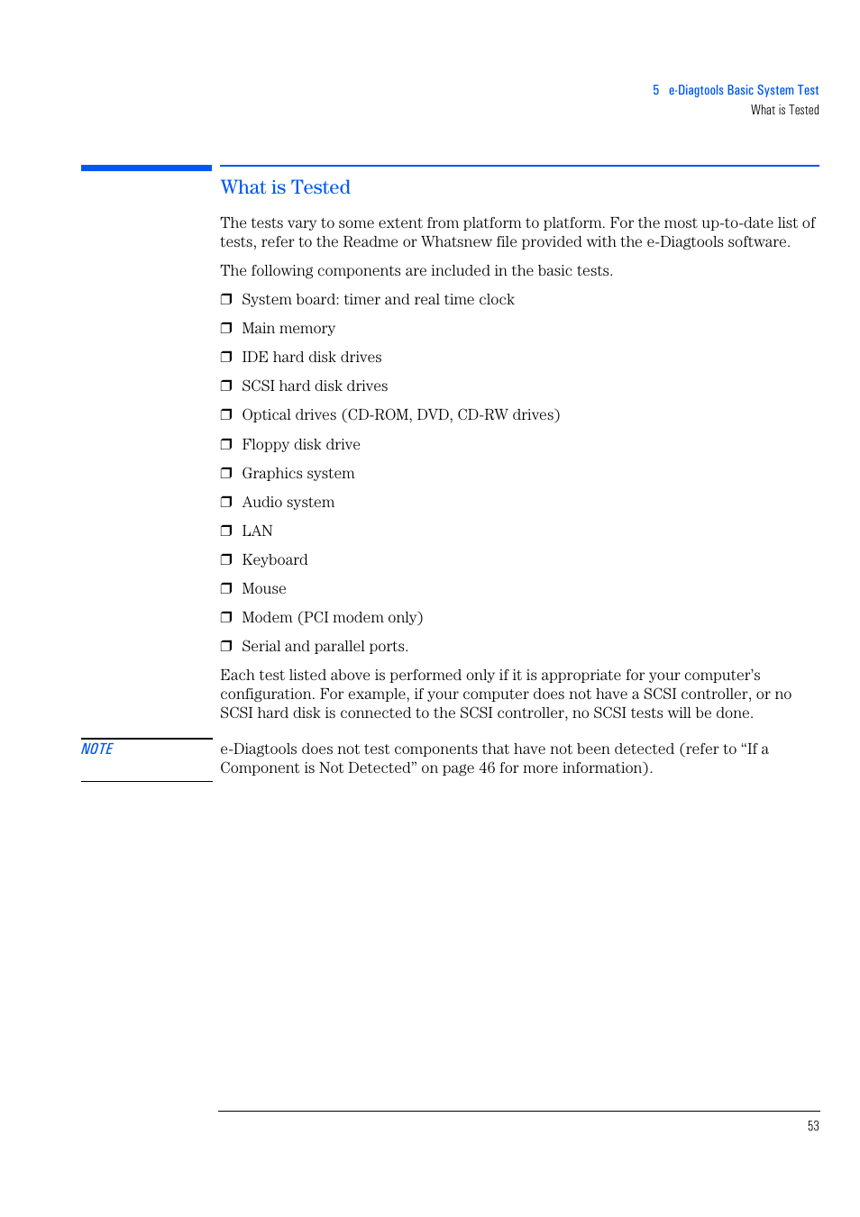 What is tested | HP e-PC c10s10 User Manual | Page 53 / 82