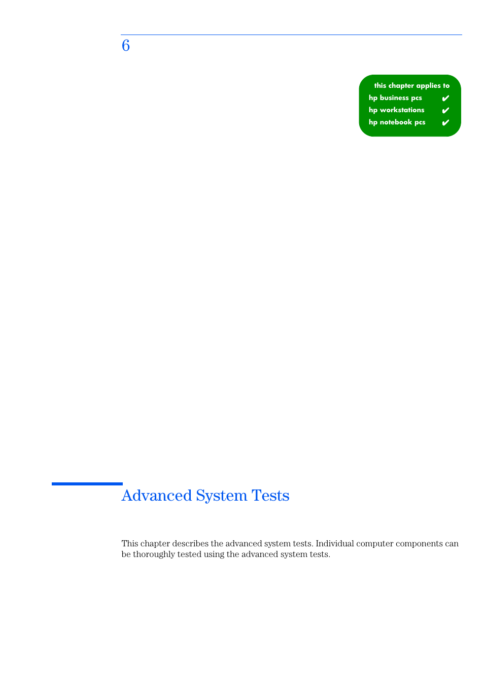 6 advanced system tests, 6advanced system tests | HP e-PC c10s10 User Manual | Page 55 / 82