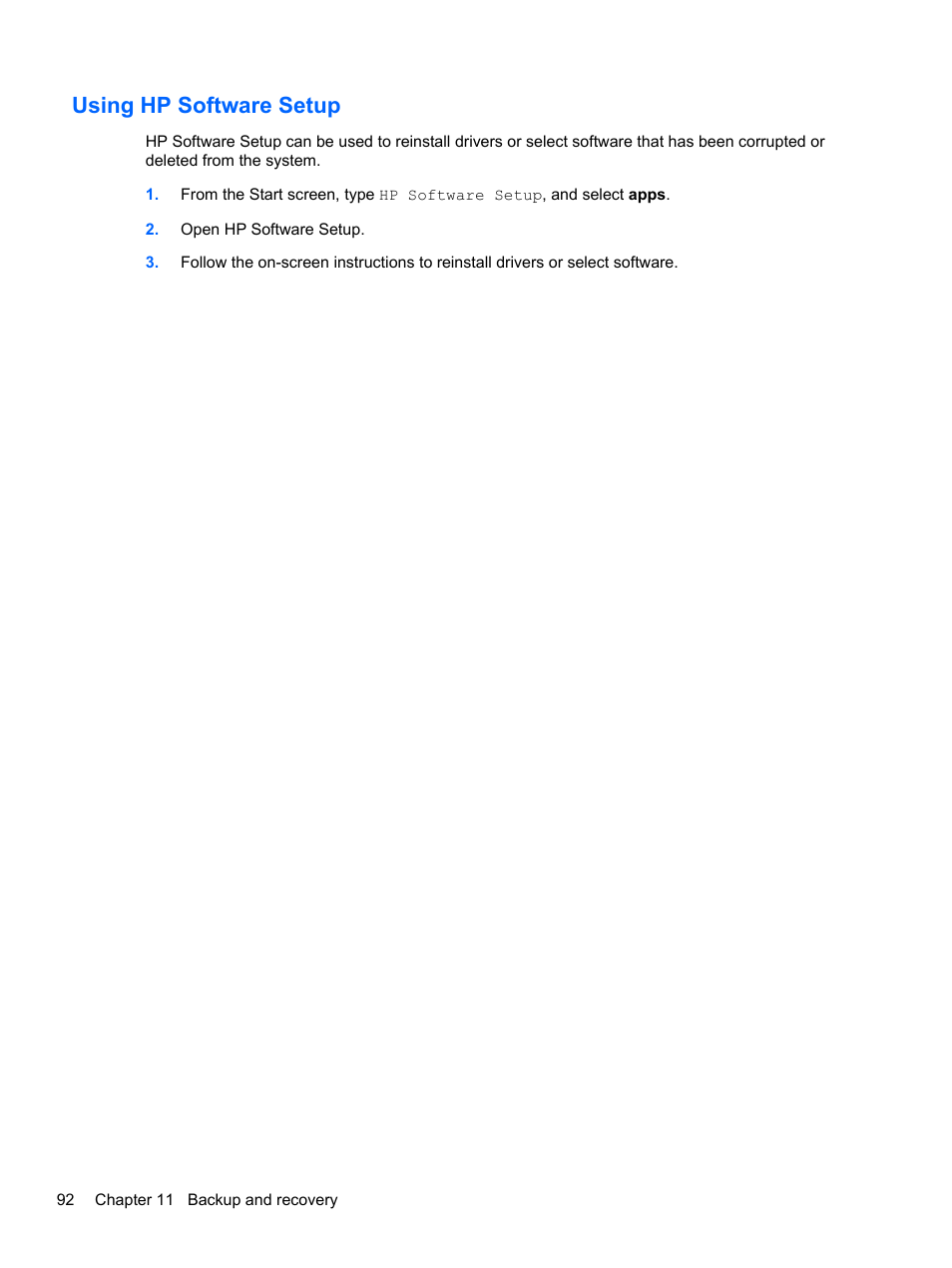 Using hp software setup | HP ProBook 4340s Notebook-PC User Manual | Page 102 / 125