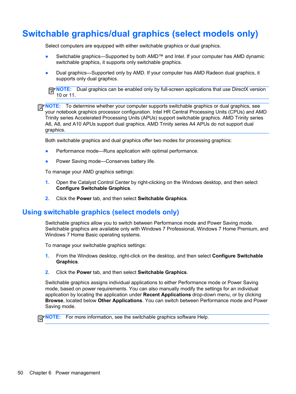 Using switchable graphics (select models only) | HP ProBook 4340s Notebook-PC User Manual | Page 60 / 125