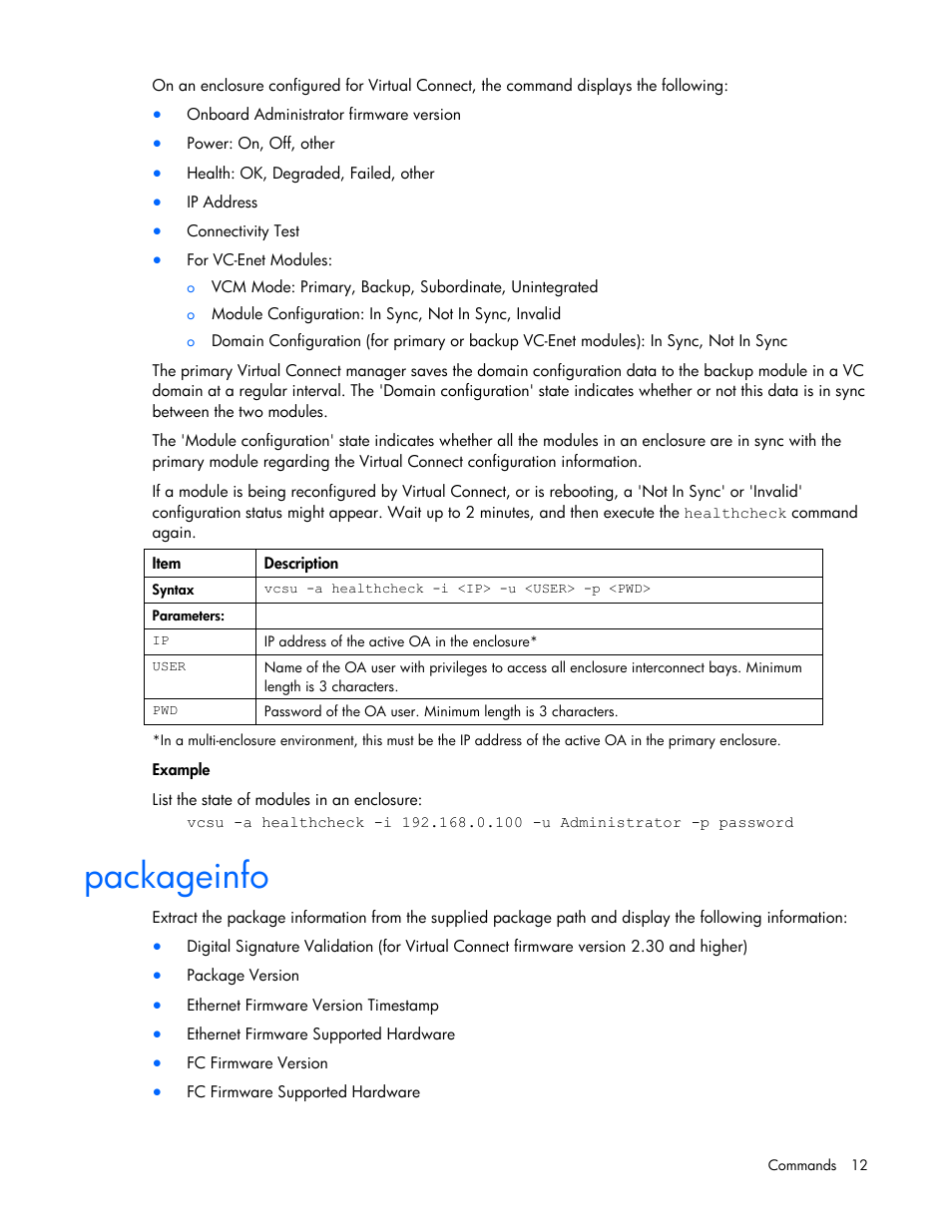 Packageinfo | HP Virtual Connect 8Gb 24-port Fibre Channel Module for c-Class BladeSystem User Manual | Page 12 / 21