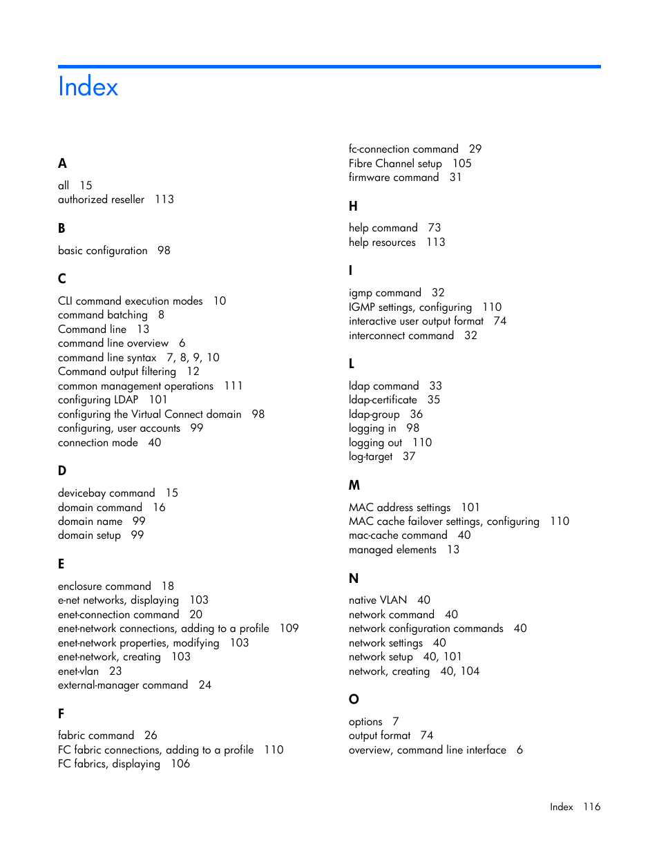 Index | HP Integrity BL870c i2 Server-Blade User Manual | Page 116 / 117