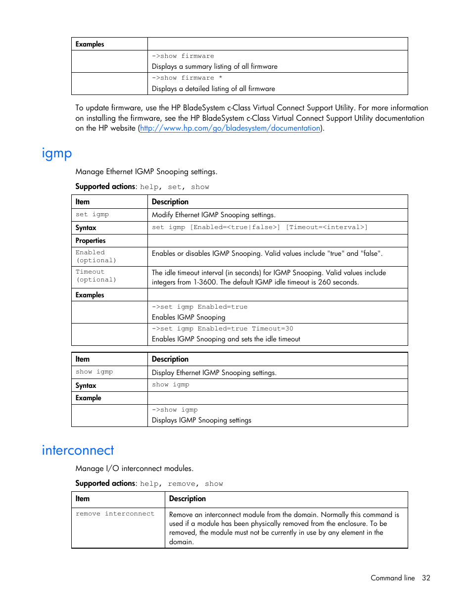 Igmp, Interconnect | HP Integrity BL870c i2 Server-Blade User Manual | Page 32 / 117