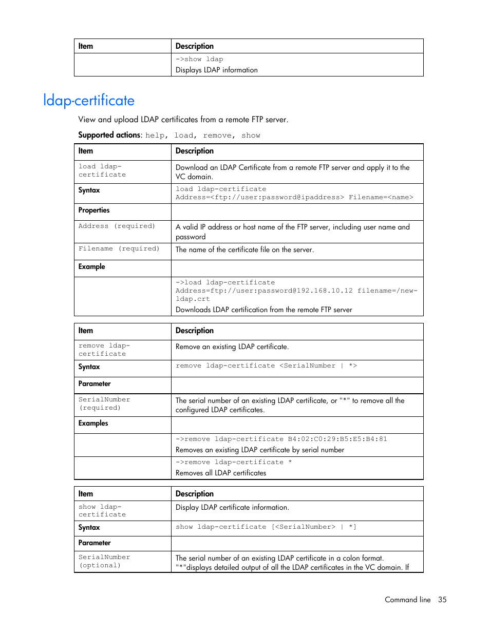 Ldap-certificate | HP Integrity BL870c i2 Server-Blade User Manual | Page 35 / 117