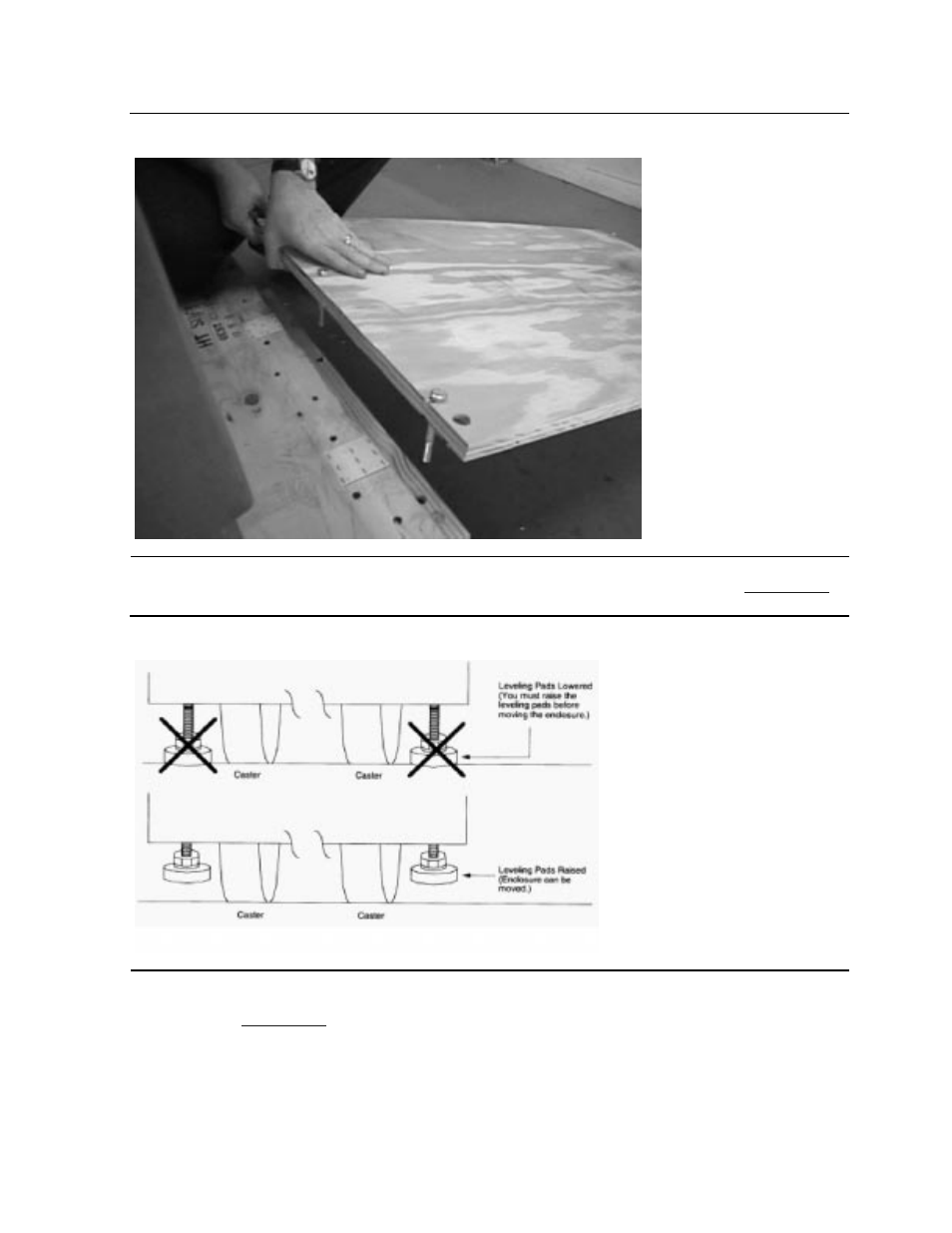 Figure 2-4, The ramp being placed on the pallet, Figure 2-5 | The operation of the leveling pads | HP NonStop G-Series User Manual | Page 23 / 91