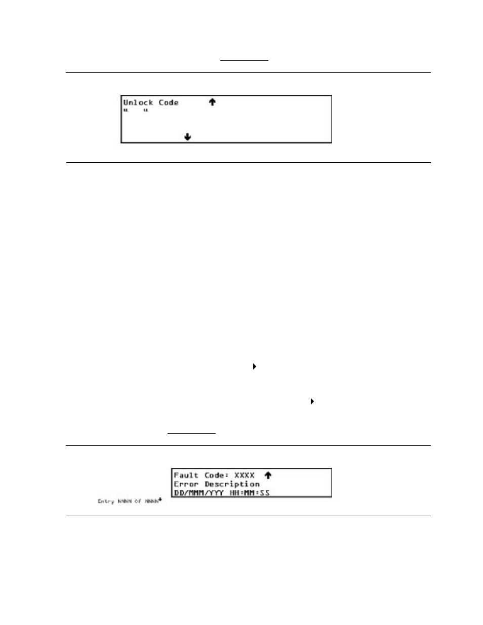 Displaying firmware revision, Displaying error logs, Figure 6-17 | Code entry submenu, Figure 6-18, Error history screen | HP NonStop G-Series User Manual | Page 68 / 91