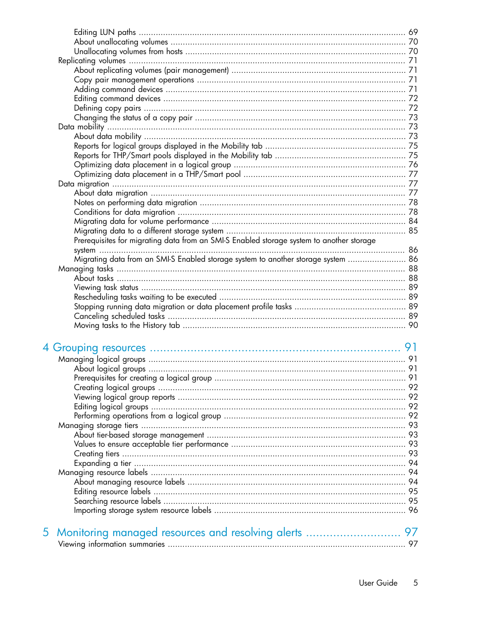 4 grouping resources | HP XP P9000 Command View Advanced Edition Software User Manual | Page 5 / 178
