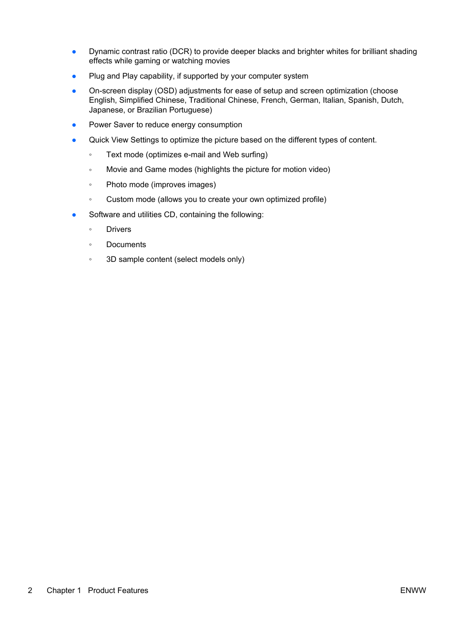 HP 2311gt 23 inch Diagonal 3D LED Monitor User Manual | Page 10 / 50