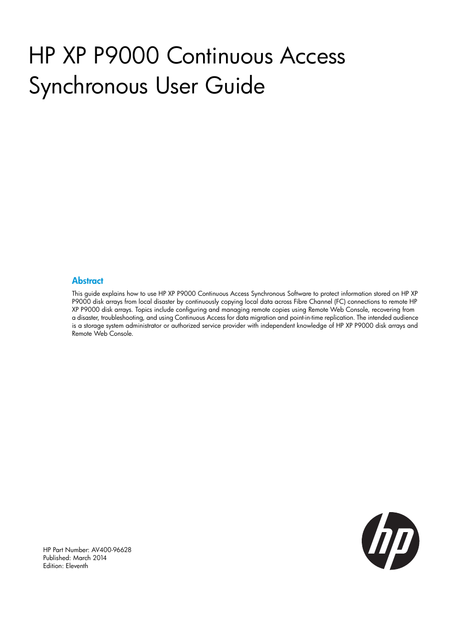 HP XP P9500 Storage User Manual | 131 pages