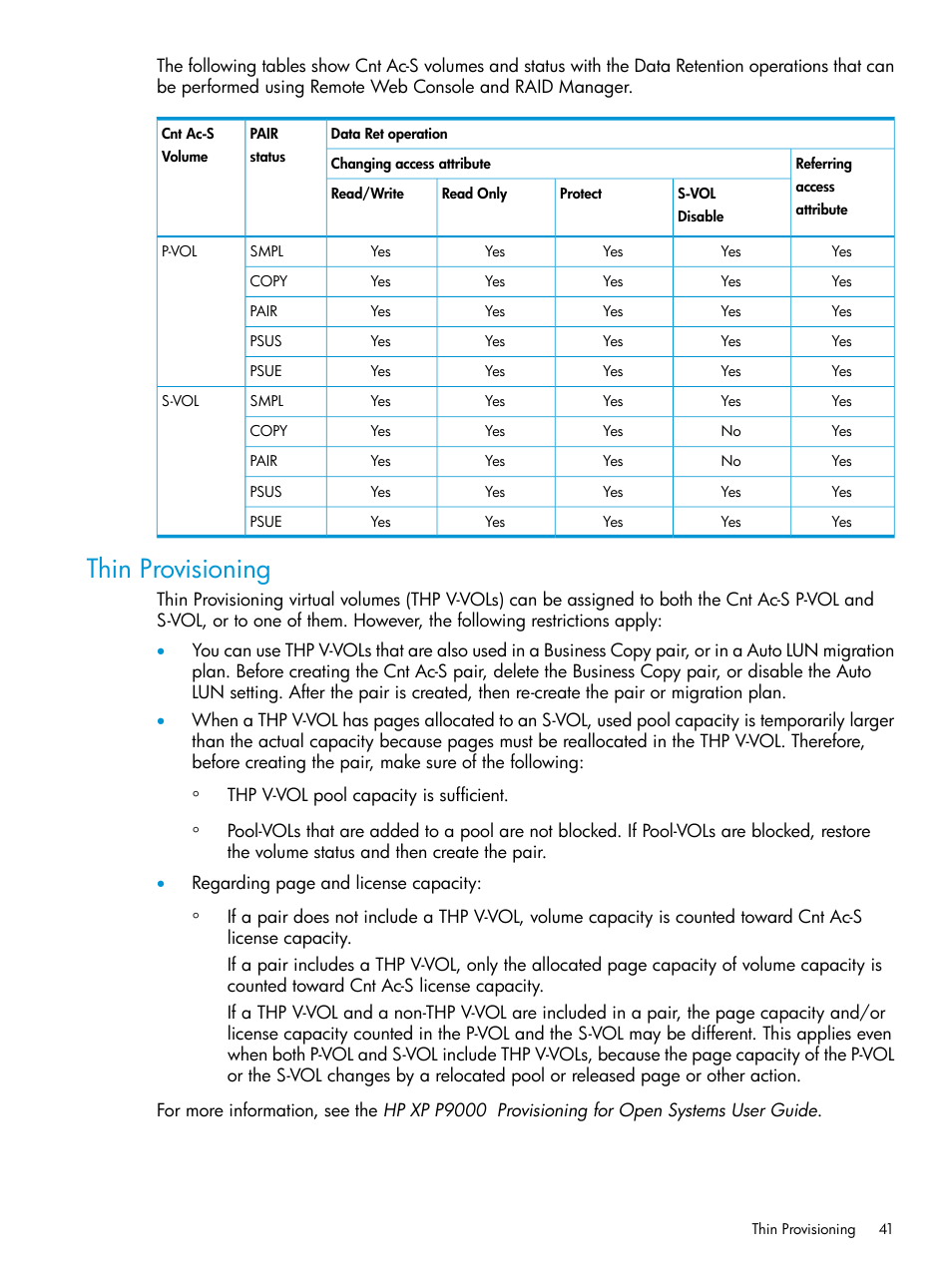 Thin provisioning | HP XP P9500 Storage User Manual | Page 41 / 131