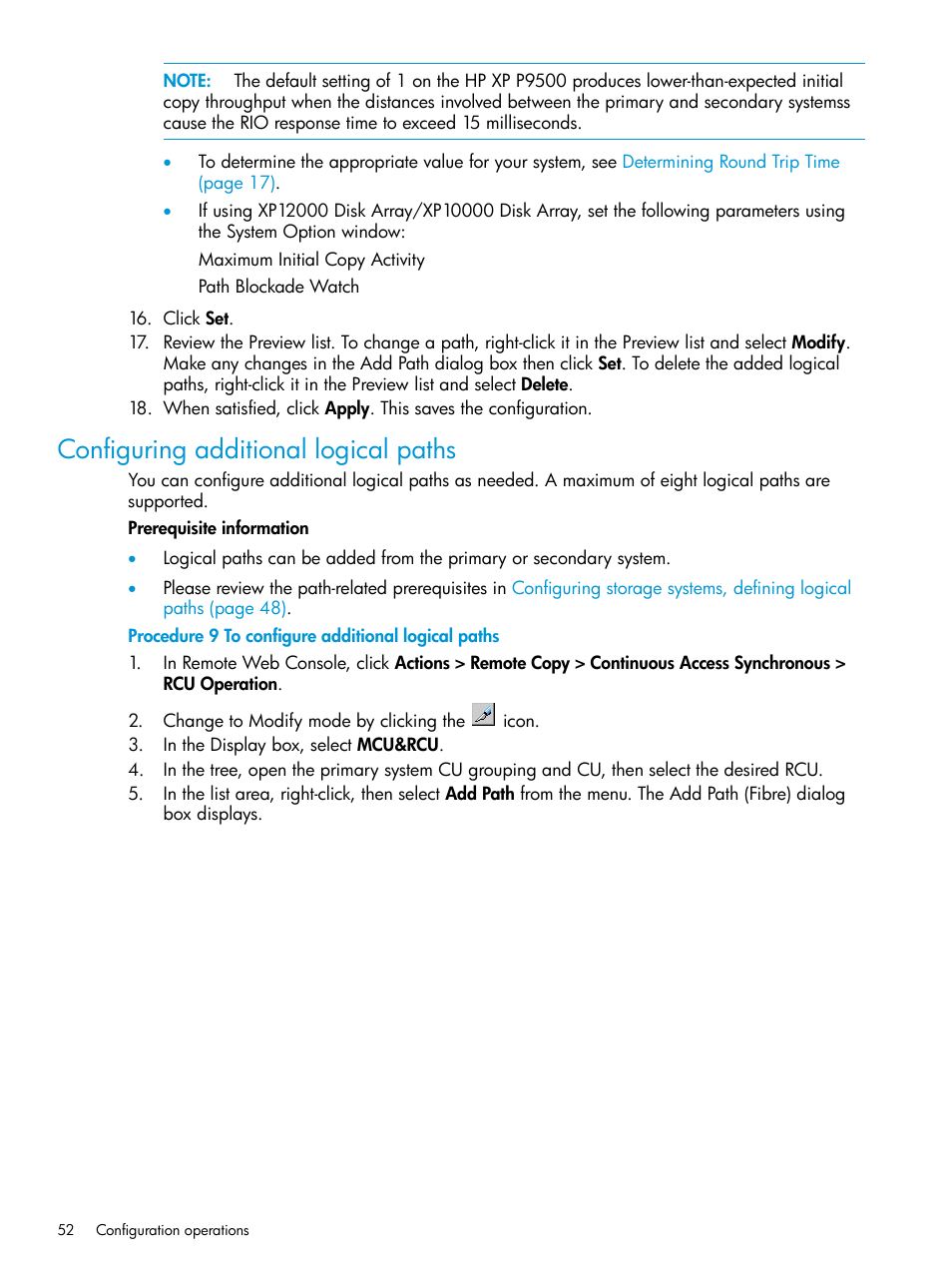 Configuring additional logical paths | HP XP P9500 Storage User Manual | Page 52 / 131