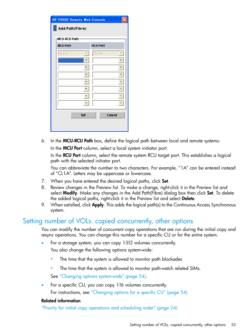 Setting number of vols. copied | HP XP P9500 Storage User Manual | Page 53 / 131