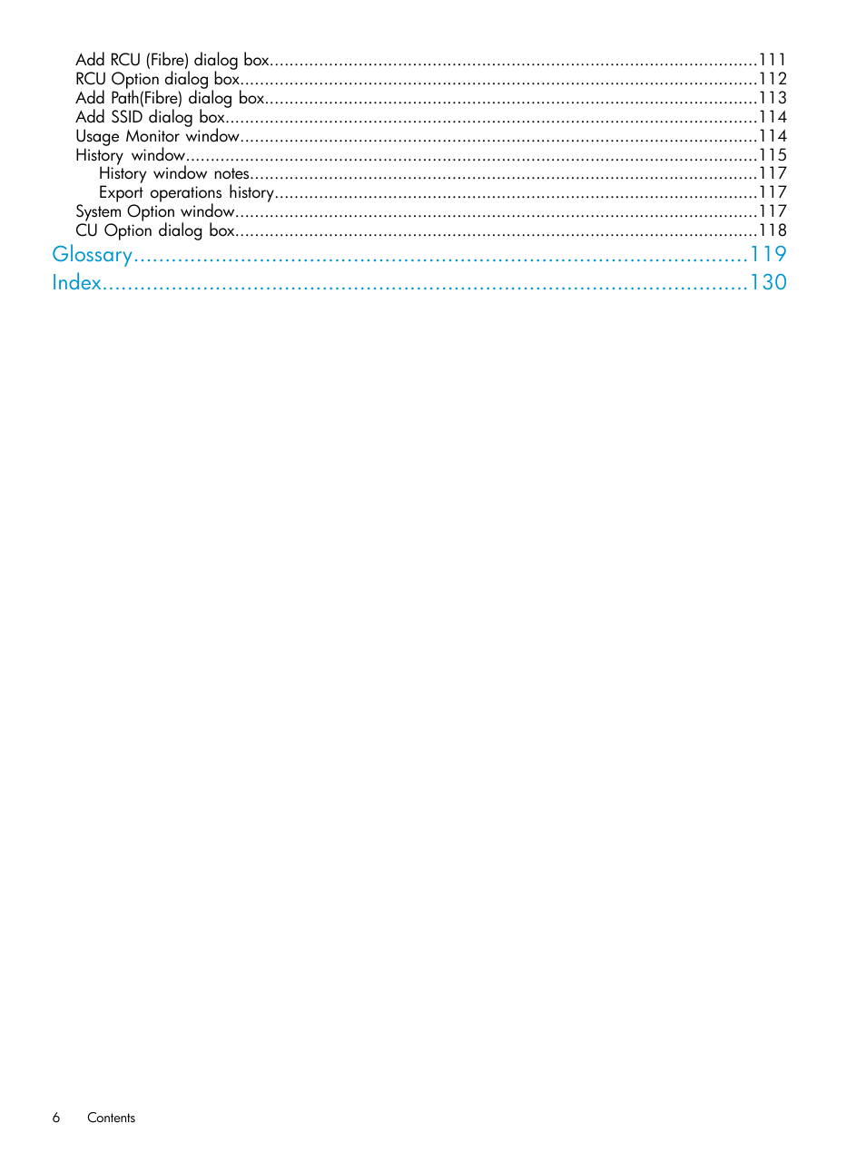 Glossary index | HP XP P9500 Storage User Manual | Page 6 / 131