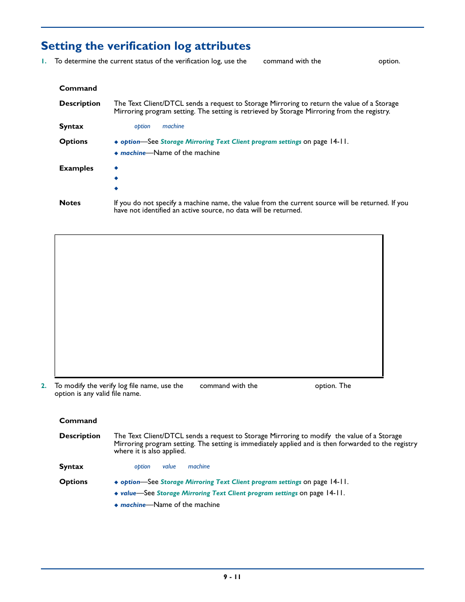 Setting the verification log attributes, Setting the verification log attributes -11 | HP Storage Mirroring Software User Manual | Page 123 / 339