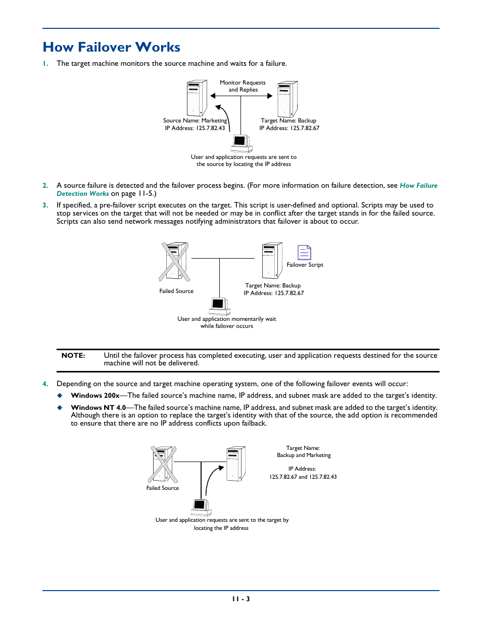 How failover works, How failover works -3 | HP Storage Mirroring Software User Manual | Page 142 / 339