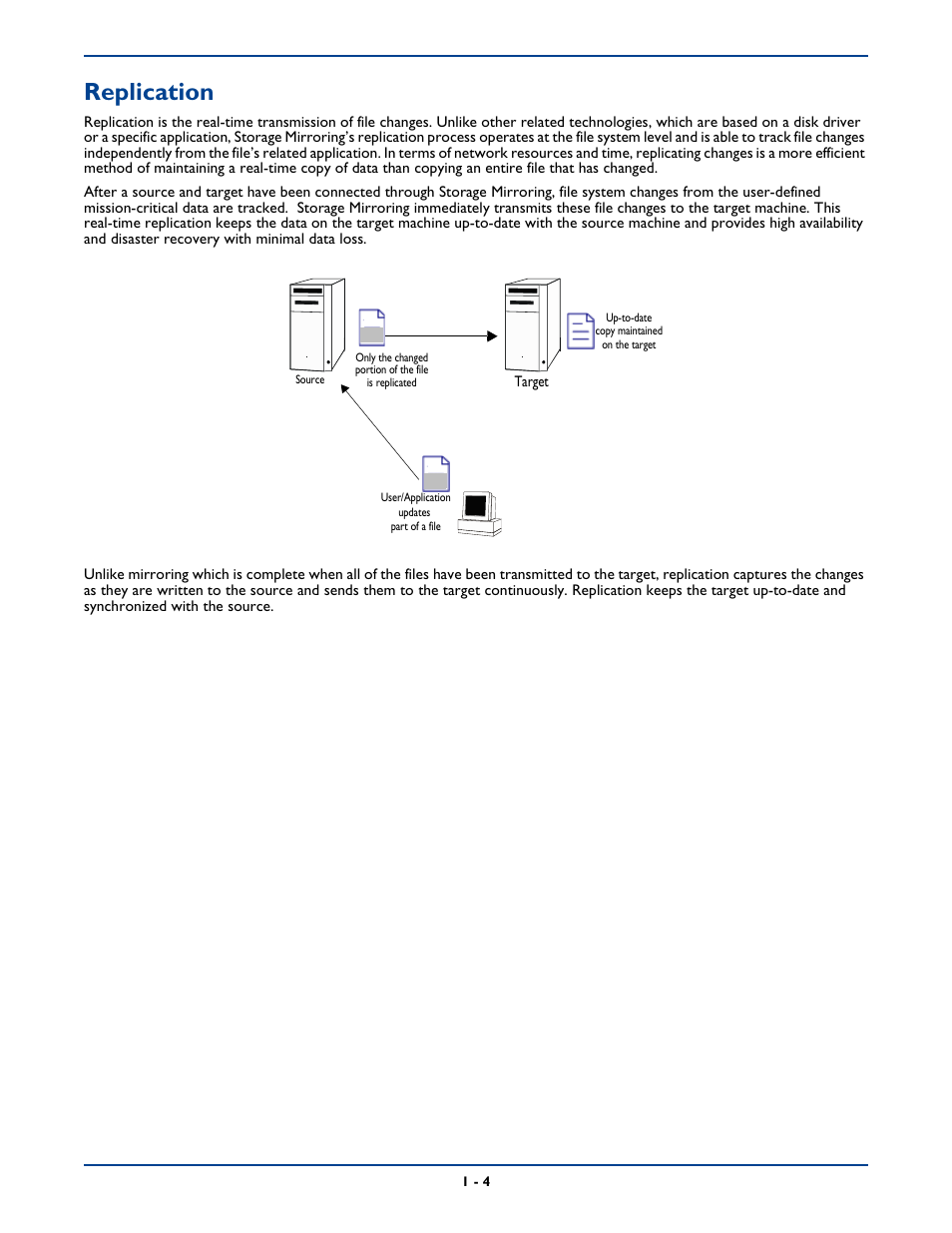 Replication, Replication -4 | HP Storage Mirroring Software User Manual | Page 15 / 339