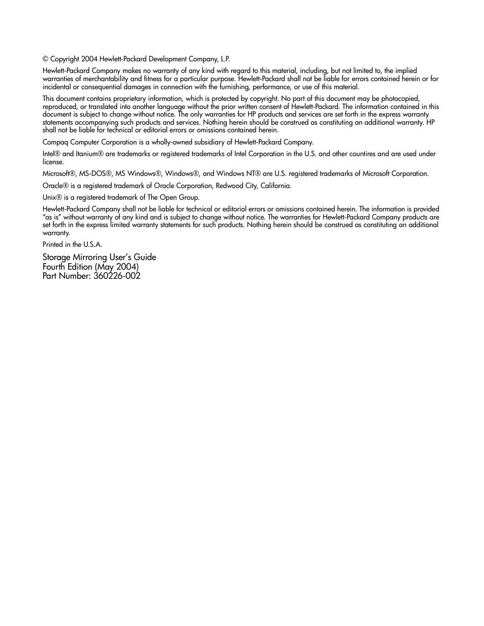 HP Storage Mirroring Software User Manual | Page 2 / 339