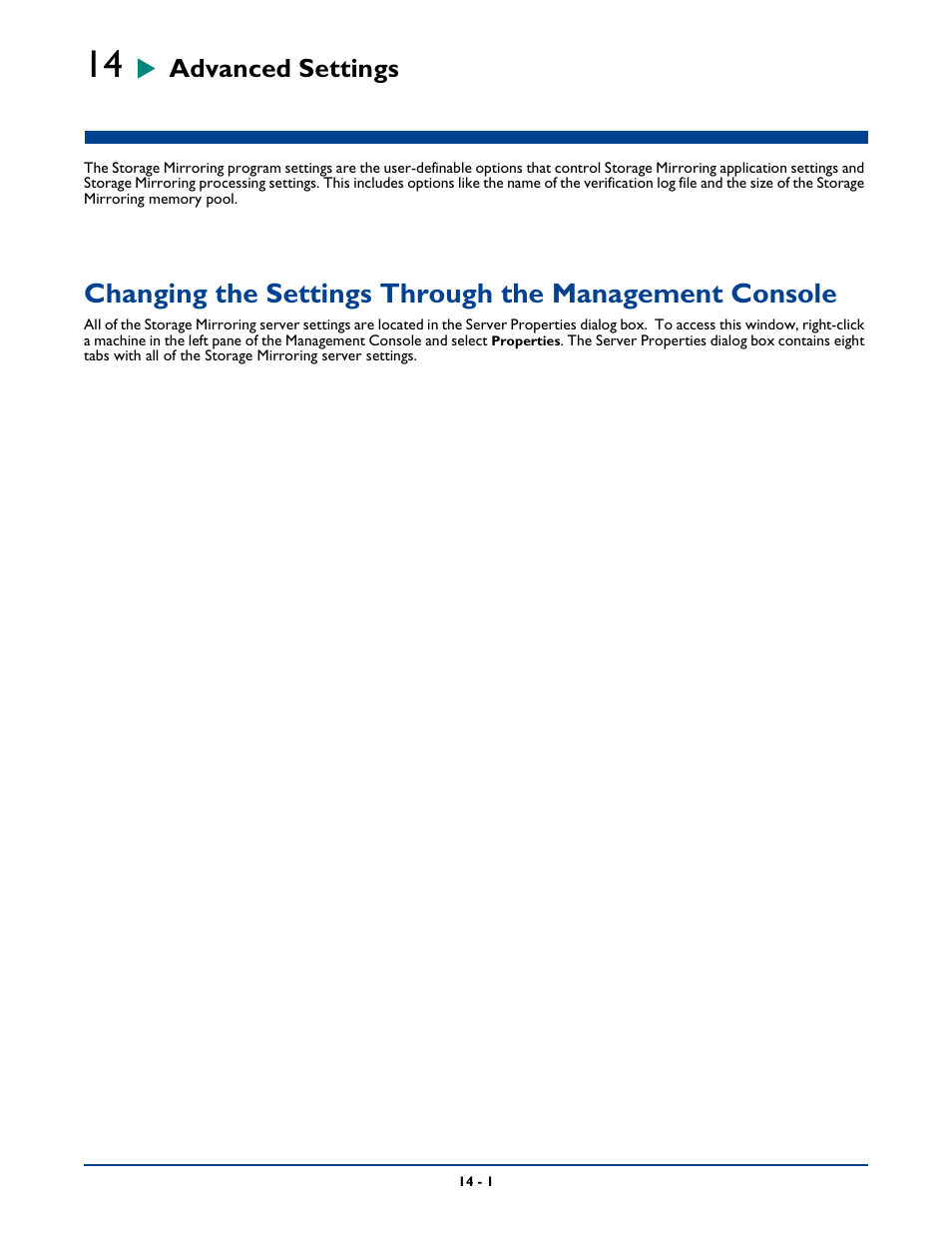Advanced settings, D settings -1 | HP Storage Mirroring Software User Manual | Page 227 / 339