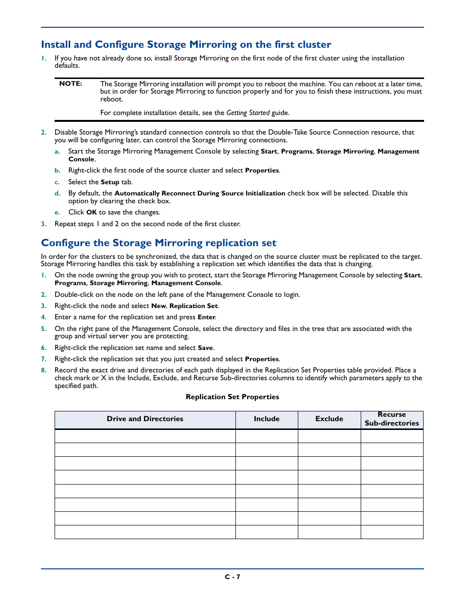 Configure the storage mirroring replication set | HP Storage Mirroring Software User Manual | Page 315 / 339