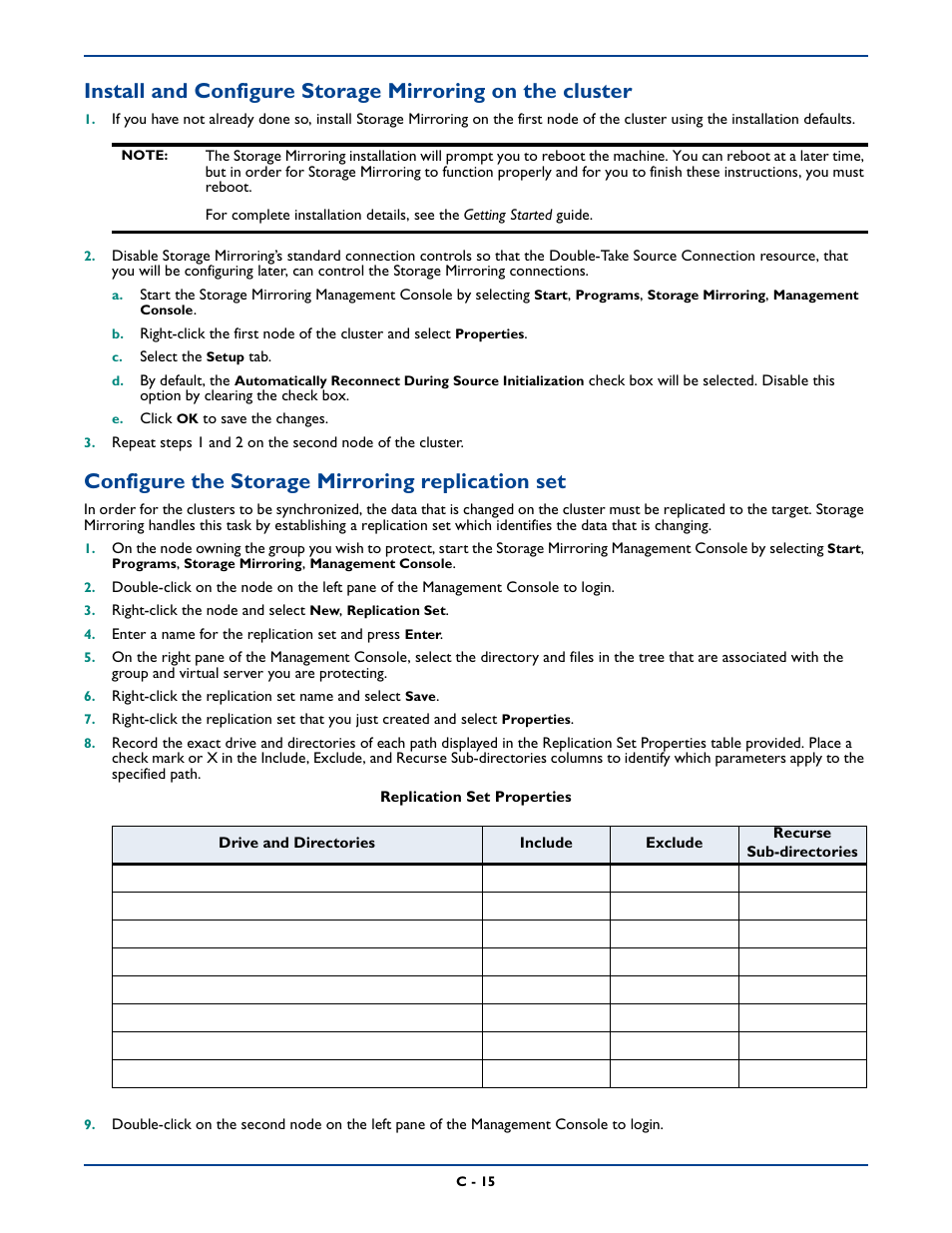 Configure the storage mirroring replication set | HP Storage Mirroring Software User Manual | Page 323 / 339
