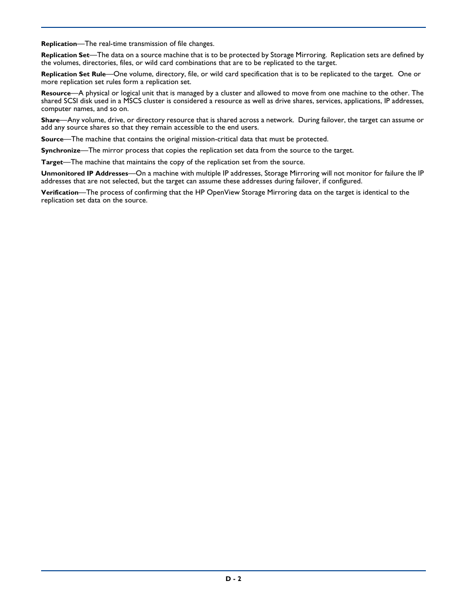 HP Storage Mirroring Software User Manual | Page 334 / 339