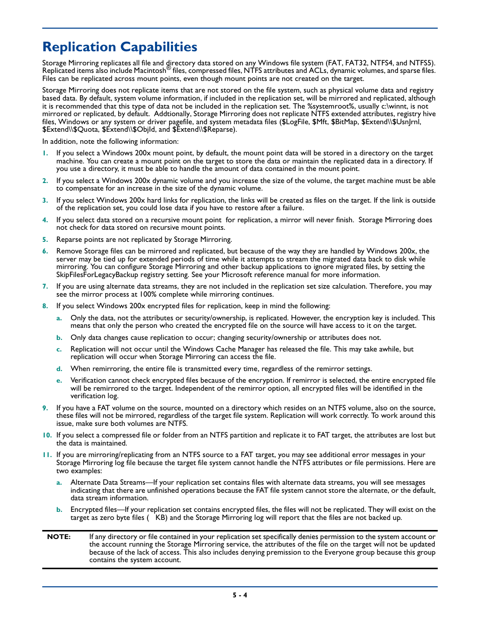 Replication capabilities, Replication capabilities -4 | HP Storage Mirroring Software User Manual | Page 50 / 339