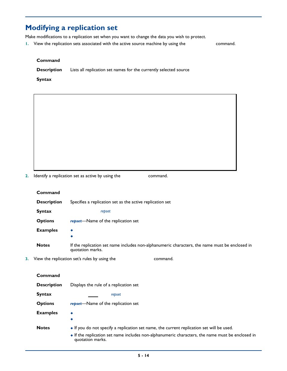 Modifying a replication set, Modifying a replication set -14 | HP Storage Mirroring Software User Manual | Page 60 / 339