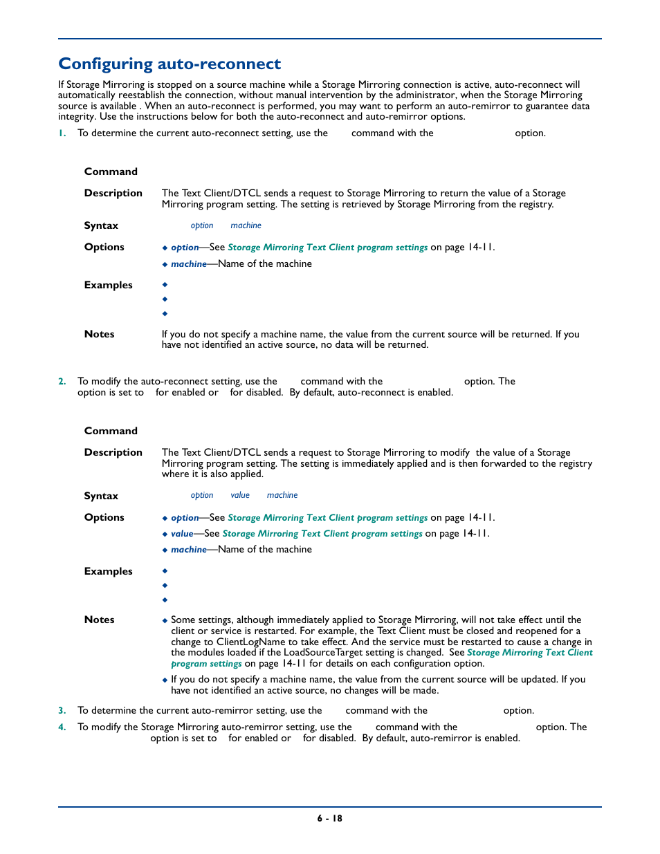 Configuring auto-reconnect, Configuring auto-reconnect -18 | HP Storage Mirroring Software User Manual | Page 81 / 339