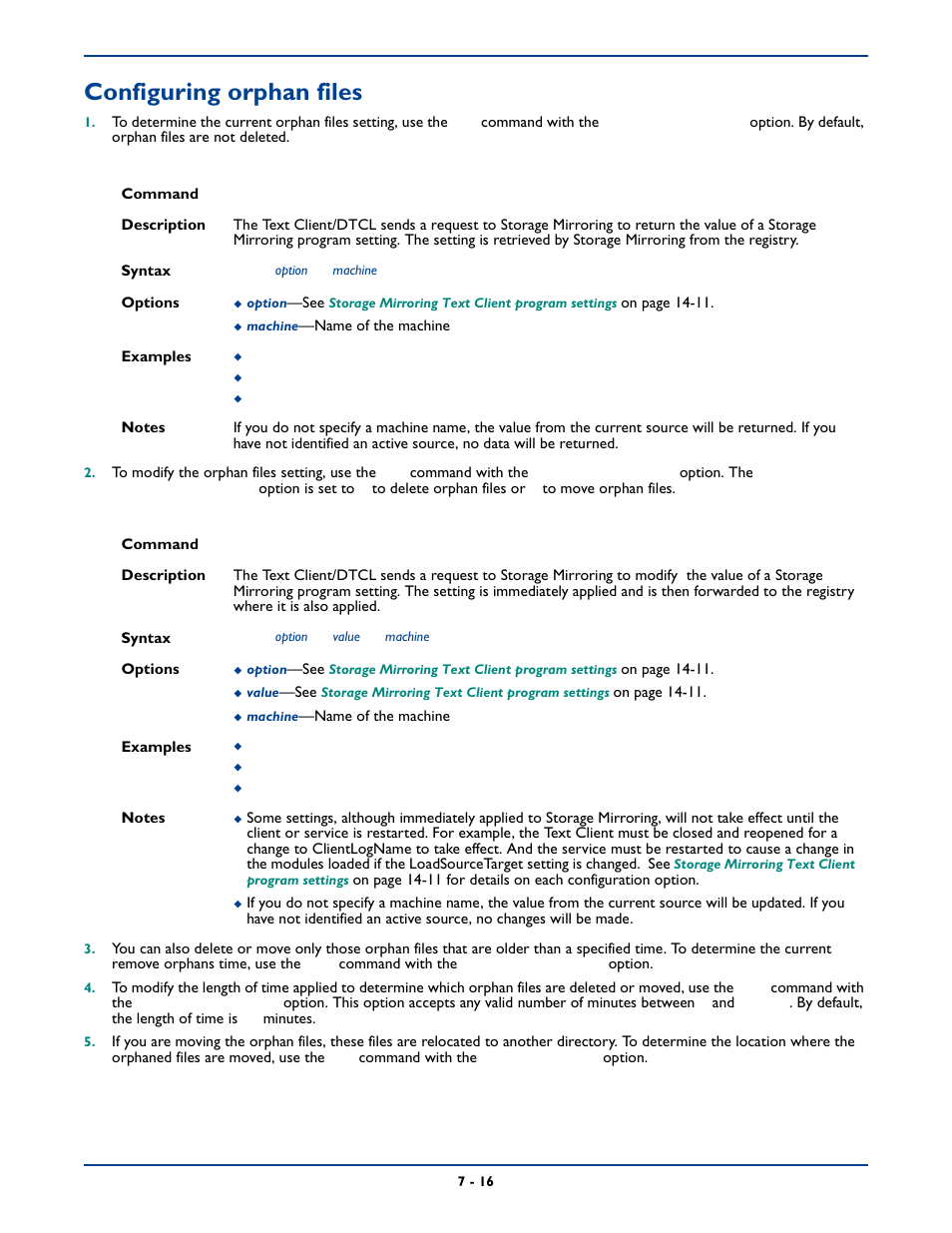 Configuring orphan files, Configuring orphan files -16 | HP Storage Mirroring Software User Manual | Page 97 / 339